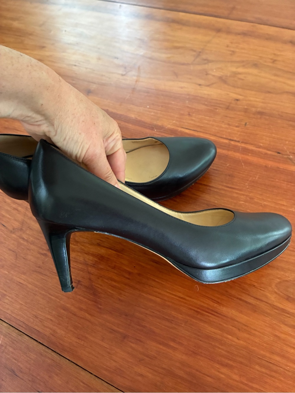 Nike Cole Haan Black Leather Platform Pumps